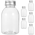 thumbnail image 1 of 6 piezas Botellas de leche vacía Bottles transparentes Botellas de jugo transparente Cazas de sellado botellas de leche, 1 of 8