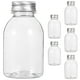 thumbnail image 1 of 6 piezas de botellas de jugo de plástico con tapas de aluminio recipientes de leche reutilizables botellas de leche pequeñas con tapas, 1 of 6