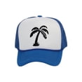 thumbnail image 1 of Men's Palm Tree Cap Snapback Trucker Hat, White/Royal, 1 of 2