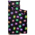 thumbnail image 2 of Galaxy Cat Head Black Pattern Teens Toddler Nap Mat with Pillow, Sleeping Mat Bag for Preschool Daycare 59"x22", 2 of 6
