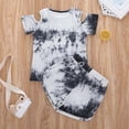 thumbnail image 5 of HAOTAGS Toddler Boys Girls Tie-Dye Print T-shirt Set Summer Children Two-piece Shorts Set Black Size 3-4 Years, 5 of 7