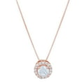 thumbnail image 3 of 1.24 ct Brilliant Round Cut Halo Natural Swiss Blue Topaz 18K Rose Gold Pendant with 16" Chain, 3 of 3