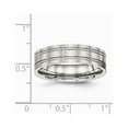 thumbnail image 4 of Primal Steel Stainless Steel Brushed and Polished Ridged 6.00mm Band, 4 of 8