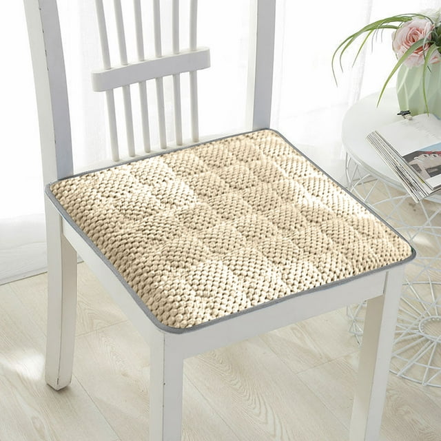 Cojín para silla de comedor ZJT250131993 | Cojín de pana gruesa antideslizante para cocina y patio con correas | Relleno de felpa suave y lavable | Tamaño grande de 45 x 45 cm para sillas de madera