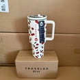 thumbnail image 1 of Vaso HydroJug de 32OZ/40OZ, tapa de paja para viajero, taza de coche con aislamiento al vacío de acero inoxidable, viaje térmico helado de doble pared,Cherry,32OZ, 1 of 10