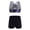Dark Night Black, variant on TiaoBug Girls Active Tracksuits 2 Piece Dance Sport Outfits Print Top and Booty Short Sets Gymnastics Yoga Swimsuit