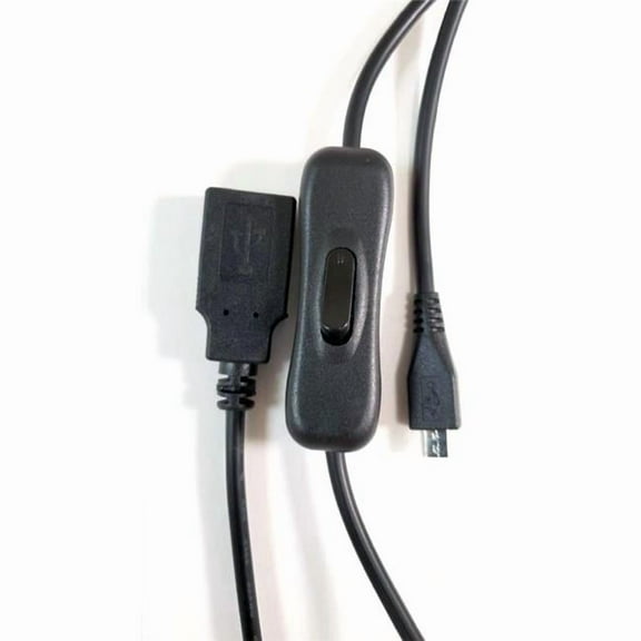Micro Connectors RAS-PWR01 USB A Female to Micro USB Extension Cable with On & Off Switch, Black