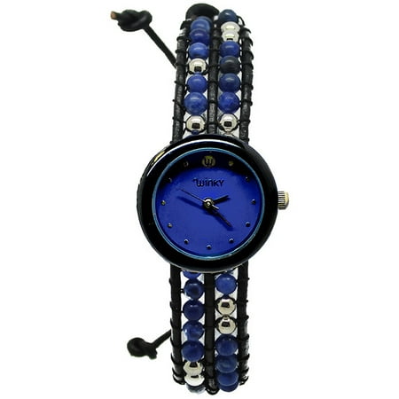 Winky Designs Classic Wrap Watch, Blue Cosmo