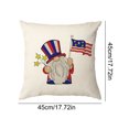 thumbnail image 3 of Clearance! Boovnll 4th of July Pillow Covers 18x18, Red White Blue Stars Stripe Linen Throw Pillow Covers - Patriotic Pillow Covers for Memorial Day Home Sofa Couch Decor, 4th of July Decorations, 3 of 6