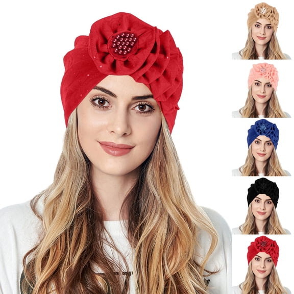 Women's Turban Bonnet Beanie Cap Headwraps Casual Sleep Hat Soft Comfort Wear