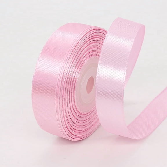 1.5cm*22m Medium Pink Satin Ribbon, Solid Fabric Ribbon Roll for Flower Bouquets,Wedding, Handmade Crafts,Gift Wrap Ribbons