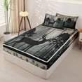 thumbnail image 2 of Erosebridal Rustic Deer Silhouette Zipper Queen Comforter Set with Fitted Sheet and 2 Pillowcases,Pine Tree Wood Zipper Bedding Set For Boys,Reversible,4 Pieces, 2 of 7