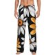 thumbnail image 1 of Balery Yellow White Daisy Pattern Pantalones de pijama para hombre, pijama ultraligero, pantalón de descanso-Medium, 1 of 6