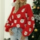 thumbnail image 3 of Suéter de punto de manga larga para mujer, suéter de punto de Papá Noel para mujer, suéter de punto de Papá Noel para mujer, suéter de Papá Noel para mujer, artesanía excepcional, 3 of 6