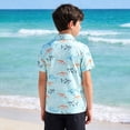 thumbnail image 3 of Little Boys Casual Tops Loose Fit Tees Graphic Print Short Sleeved Button Down Shirts Size 7-8T, 3 of 3