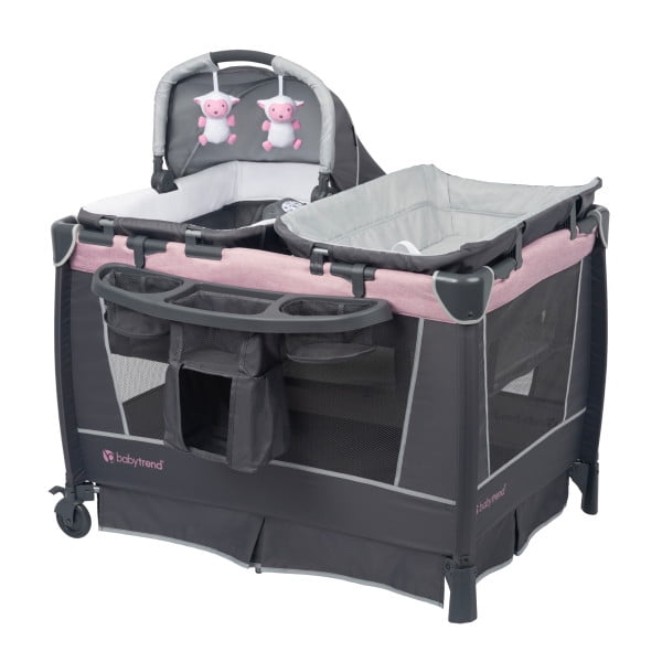 Baby Trend Twin Nursery Center, Playpen Combo with 2 Bassinets & Changing  Table, Quarry - Walmart.com