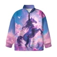 thumbnail image 4 of Uorisanigo Floral Horse Girls Half Zip Collar Sweatshirts Casual Essentials Long Sleeve Pullover Crop Tops Oversized Quarter-Zip Pullover Jacket Fashion Fall Winter Clothes Outerwear, 4 of 7