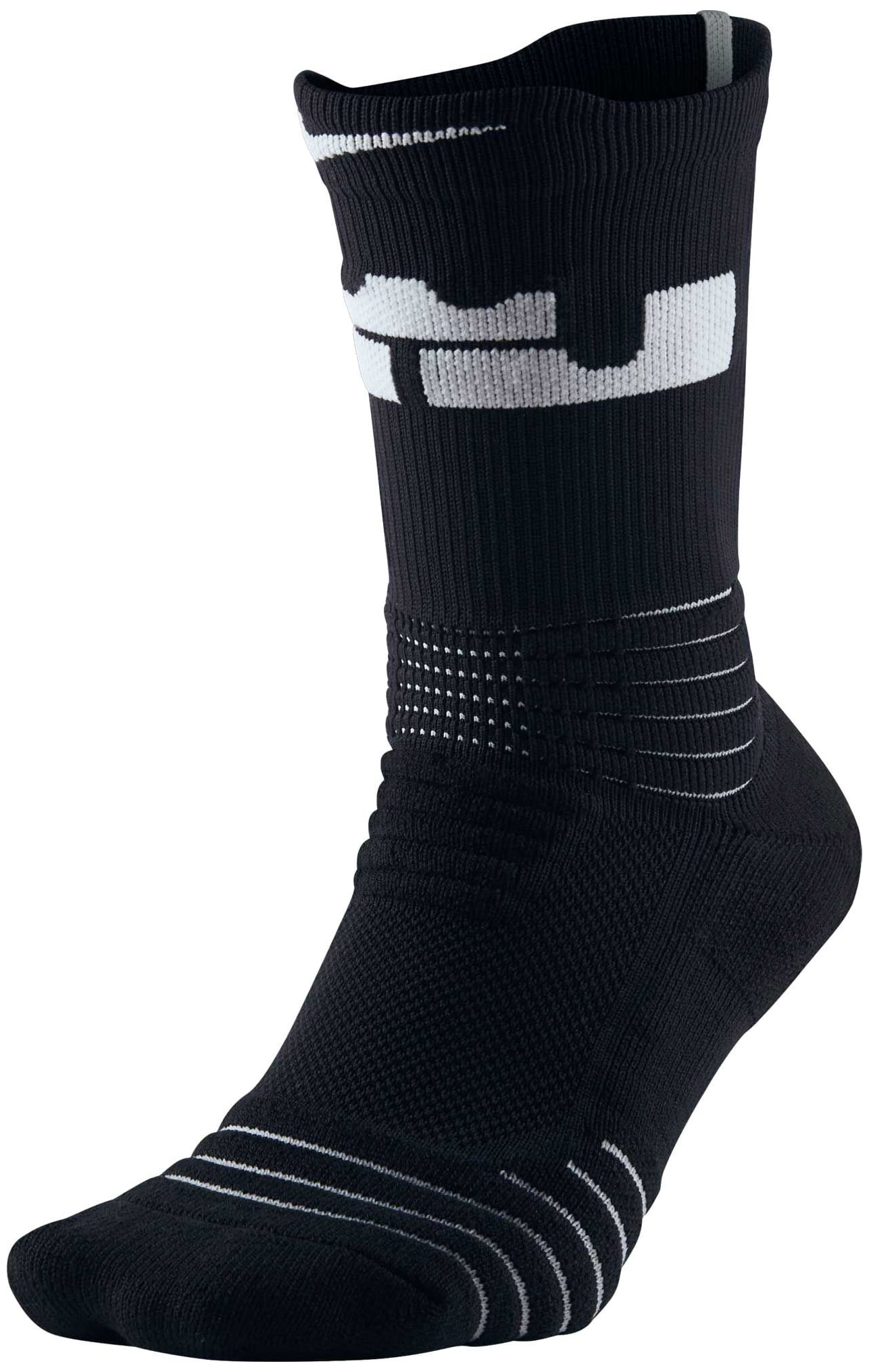 Nike - Nike LeBron Elite Versatility Crew Socks - Black/White - M ...