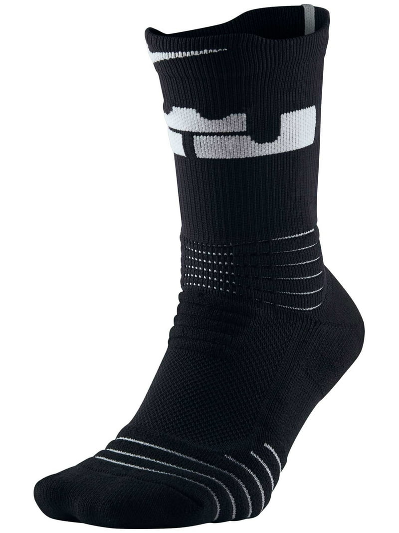Nike LeBron Elite Versatility Crew Socks - Black/White - L