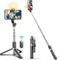 thumbnail image 1 of Palo selfie, mini trípode giratorio de 360°, monopié telescópico extensible inalámbrico, ajustable, con control remoto desmontable y soporte estable para iPhone, Samsung y Huawei., 1 of 3