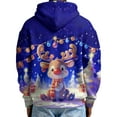 thumbnail image 4 of Mens Christmas Hoodies Waffle Knit Quarter Zip Hooded Sweatshirt with Front Pocket for Holiday Casual Wear Blue 5XL, 4 of 4