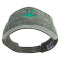thumbnail image 5 of Frog Footprints Embroidered Washed Pigment Dyed Cotton Twill Visor - Olive OSFM, 5 of 5