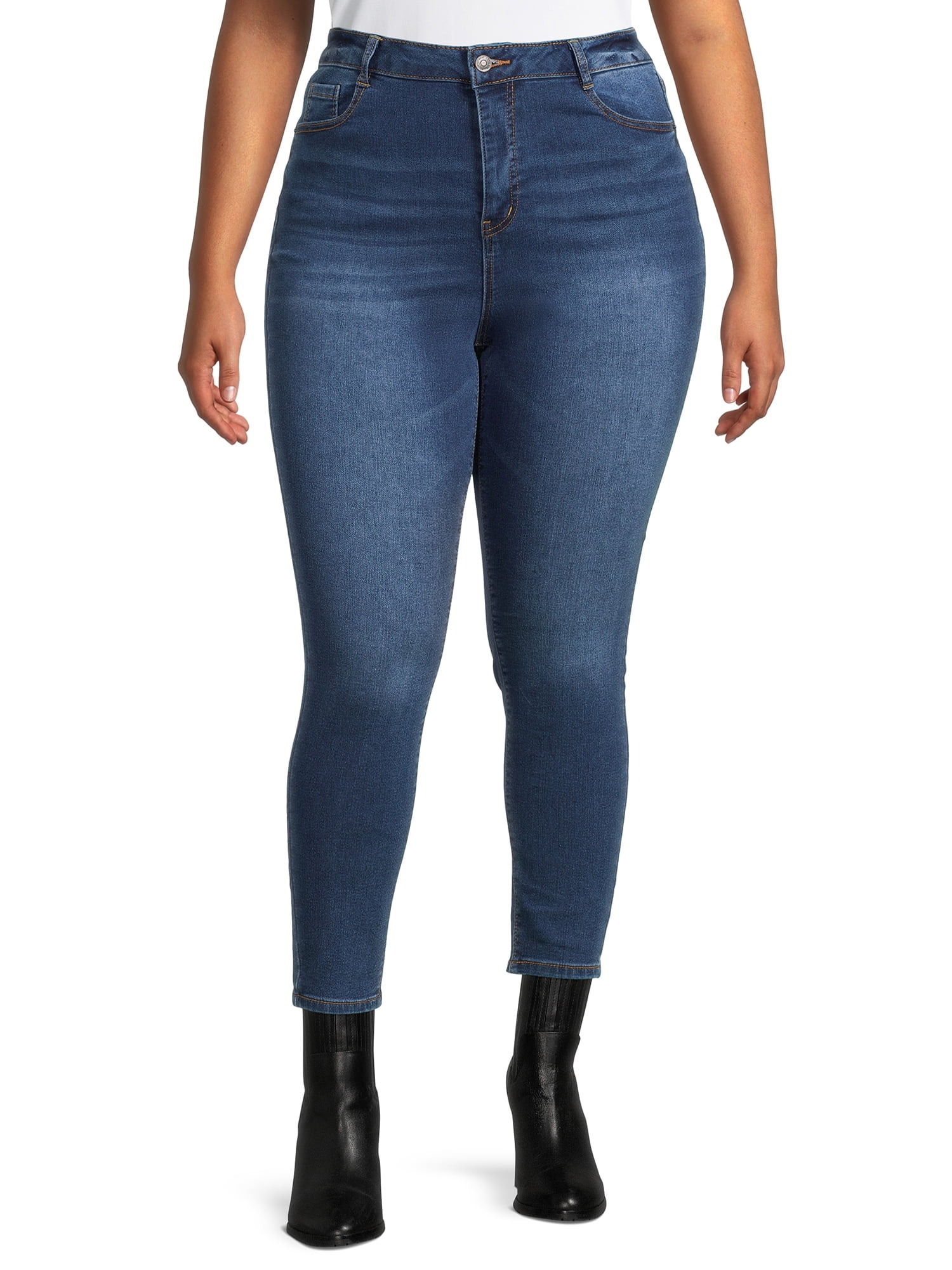 High Rise Fleece Lined Jeans - Walmart 
