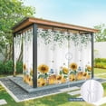 thumbnail image 6 of Outdoor Curtains for Patio Waterproof, Eucalyptus Leaves Outdoor Privacy Panels Grommet, Sunflowers Spring Watercolor Country Floral Bee Blackout Outside Curtains for Porch/Cabana 54"x95", 1 Panel, 6 of 8