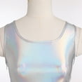 thumbnail image 5 of IBTOM CASTLE Women's Shiny Metallic Dress Sexy Sleeveless Mini Skater Dress Holographic Party Rave Dance Clubwear Anime Cosplay Halloween Clothes S Silver, 5 of 8