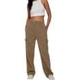thumbnail image 3 of Womens Cargo Sweatpants Casual Baggy Fleece High Waisted Joggers Pants, 3 of 6