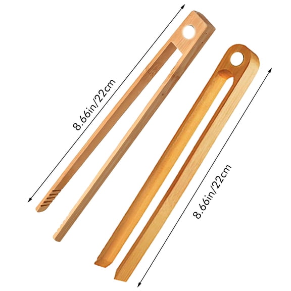 1X22Cm Magnet Square Head Round Head Clip Combination Clearance! 2 Pieces Toaster Tongs 8.7 Inch Wooden Kitchen Tongs for Cooking Natural Kitchen Utensils