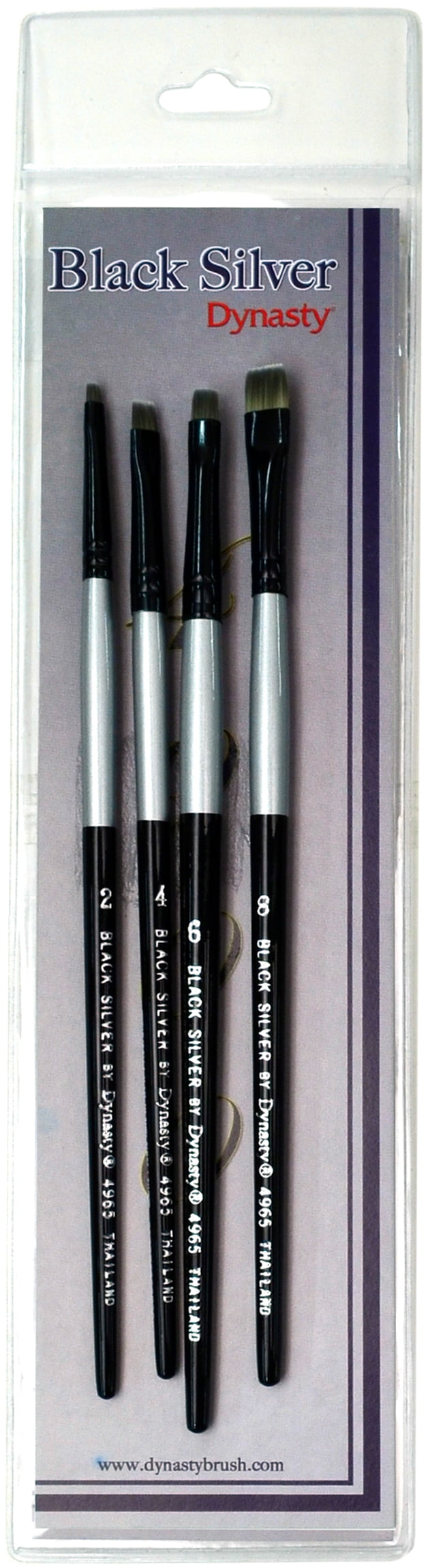 F & M Brush Company Dynasty Blue Ice Long Handle Brush-Series 320R Round Size 2