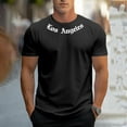 thumbnail image 2 of Camiseta informal de manga corta para hombre - Estampado con letras, cuello redondo - Mezcla de poliéster y spandex - Corte ajustado, tallas S-XXXL, estilo versátil, 2 of 4