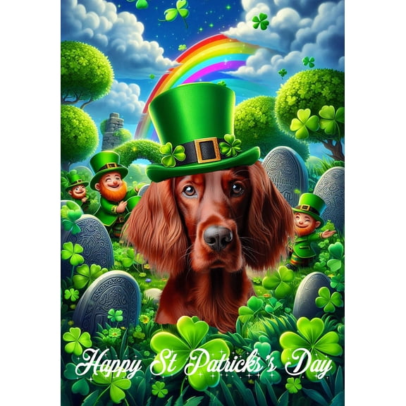 Irish Setter - Best of Breed Saint Patricks Day Outdoor Garden Flag 12" x 17" Mailbox Flag Dog Flag