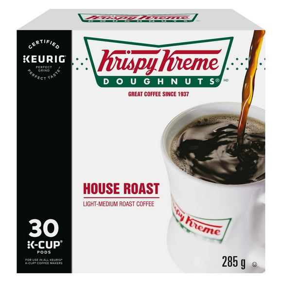 Krispy Kreme House Roast K-Cup Coffee Pods, 30 Count For Keurig Coffee Makers, Box of 30 K-Cup® pods