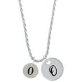 thumbnail image 1 of Delight Jewelry Silvertone Disc 1/2'' Number - 0 - Silvertone Script Initial Disc - O - Charm Necklace, 20"+3", 1 of 4