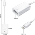 thumbnail image 5 of Adaptador de Lightning a USB para cámara Adaptador de cable USB OTG Lightning hembra para modelos selectos de iPhone y iPad Admite conectar cámara, lector de tarjetas, memoria USB, 5 of 5