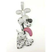 SHREE JEWELS 4Ct Round Cut VVS1 Diamond Cartoon Dog Charm Pendant 14K White Gold Finish