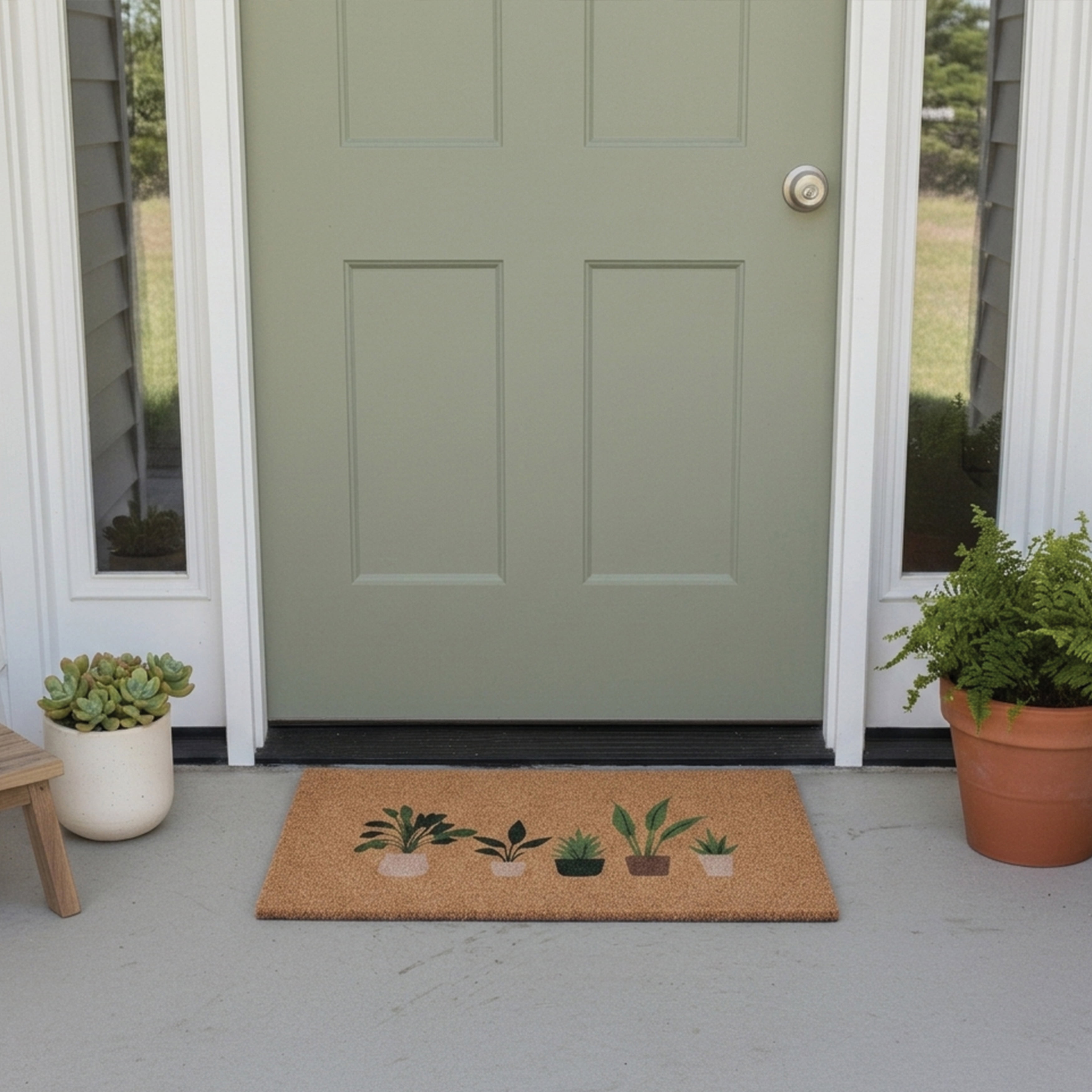 Simply Potted Non Slip Vinyl Backing, Front Door Mat, Entryway Door Mat, 17"x29"