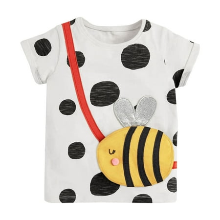 

Summer Lovely Knitted Lovely Cute Polka Dot Cartoon Pattern Children T-Shirt Bottoming Shirt Child Leisure Outwear