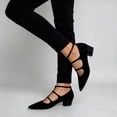 thumbnail image 3 of Women's Low Block Heels Pointed Toe Elegant Floral Pumps Comfortable Dress Shoes for Wedding Guest Prom Evening Party Black Size 7, 3 of 6