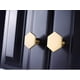 thumbnail image 3 of Paquete de 10 perillas doradas para gabinetes y cajones, perillas de gabinete doradas, perillas de latón macizo puro, tiradores de cajones hexagonales, perillas de latón cepillado, 3 of 5