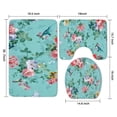 thumbnail image 3 of Pioneer Flower Floral Print Pattern Bathroom Rugs Sets 3 Piece,Toilet Cover Set,Absorbent Non Slip Bathroom Mats Sets with U-Shaped Contour Rug Toilet Rug Set, 3 of 5
