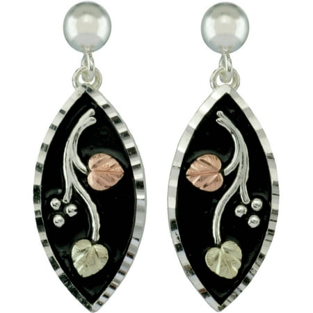 Black Hills Gold Jewelry by Coleman Co. Antiqued 10kt and 12kt Black Hills Gold and Sterling Silver Drop Earrings