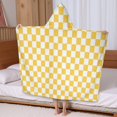thumbnail image 5 of Yellow White Checkerboard Checkered Pattern Hooded Bath Towel，60"x35" for Ages 3 To 12 Kids, Quick Dry Lightweight Soft Microfiber Hood Beach Towel Cover Up for Kids, 5 of 7