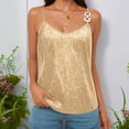 thumbnail image 2 of Womens Camisole Tank Tops Sevevn Womens Sequin Top V Neck Strappy Sparkle Camisole Glitter Sleeveless Tanks Tops Loose Tank Tops For Women, 2 of 4
