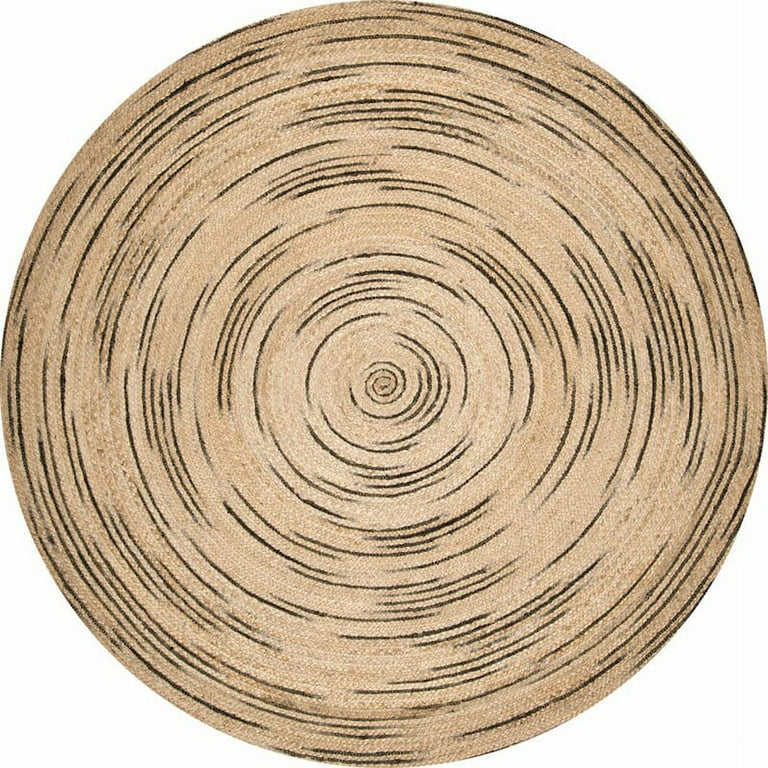 Gahilot International Home Jute Braided Rug Round Natural, Hand Woven  Reversible Rugs for Kitchen Living Room Entryway Round 
