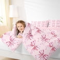 thumbnail image 4 of Feelyou Stripe Bowknot Full Size Comforter Sets, Pink Watercolor Bow Bedding Sets, 3pcs, 4 of 8