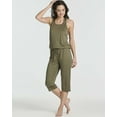 thumbnail image 2 of Real Essentials 2 Pack: Women’s Pajama Set Tank Top and Capri Pants Super-Soft Loungewear (Avalable In Plus Size), 2 of 6