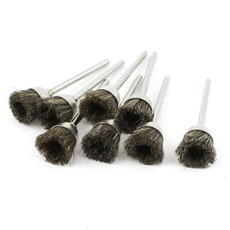 Nylon Replacement Wheels - Unique Bargains 8 Pcs Replacement Rotary Tool 15mm Dia Brown Nylon Cup Brush Wheel Polisher